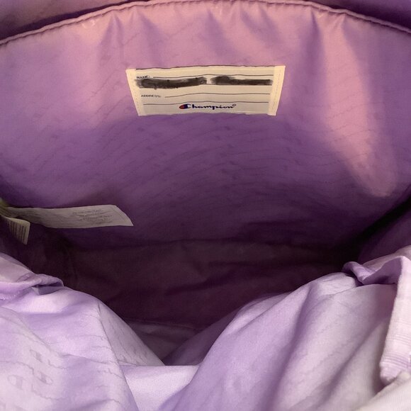 Champion Lavender Backpack With Large Neon Letters. Preloved - Picture 7 of 12